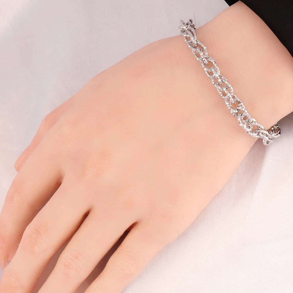 316L Stainless Steel Irregular Bracelet For Women Punk Simple Geometric Chain Bracelets Men Jewelry Gift