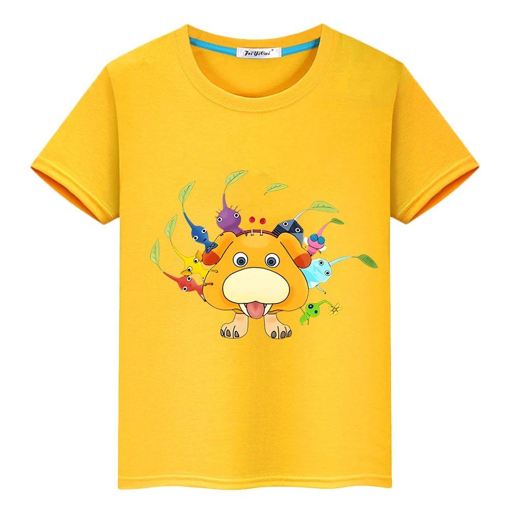 

boy girl Print T-shirt Pikmin cartoons 100%Cotton Short pride tshirt Summer Cute Tops Tshirt anime Tees y2k clothes kid Day gift