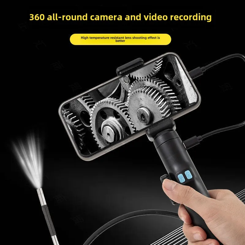 360 Degree Steering Endoscope Handheld High Temperature Industrial Car Repair Endoscope High Definition Camera Endoscope