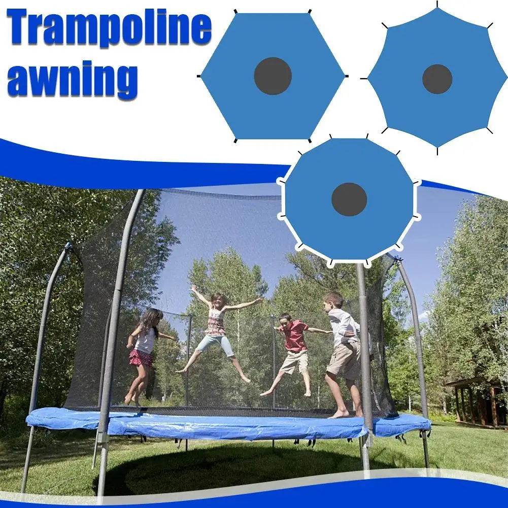 Trampoline Shade Cover Children Outdoor Trampoline Shade Cover Awning Rip-stop Waterproof Fabric UV Protection Trampoline Cover