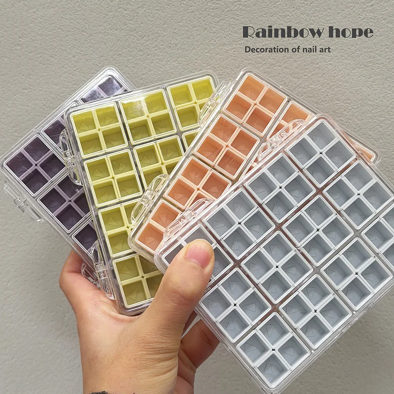 

48 Grids Macaron Color Nail Art Storage Box Portable Multi-Grid Organizer for Nail Art Tools & Accessories