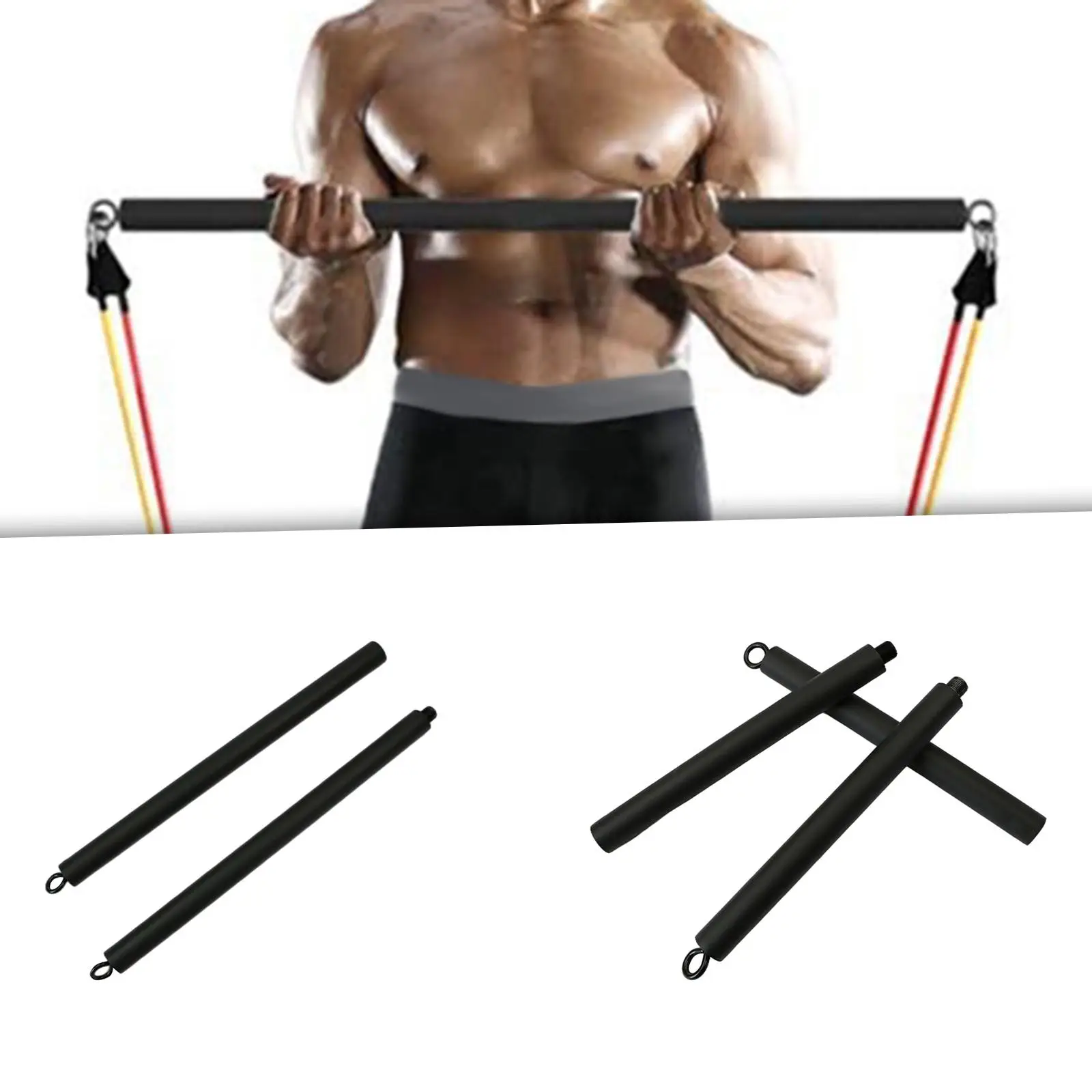 Pilates sticks with Resistance Bands,Exercise Fitness Equipment for Women & Men,