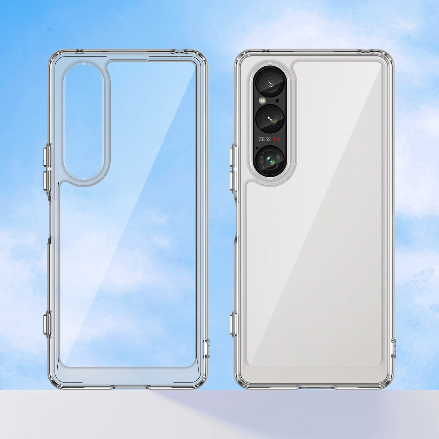 Clear Acrylic Case for Sony Xperia 1 VI Luxury Silicone Protection Transparent Hard Phone Cover SonyXperia1VI XQEC54EUKCB Coque