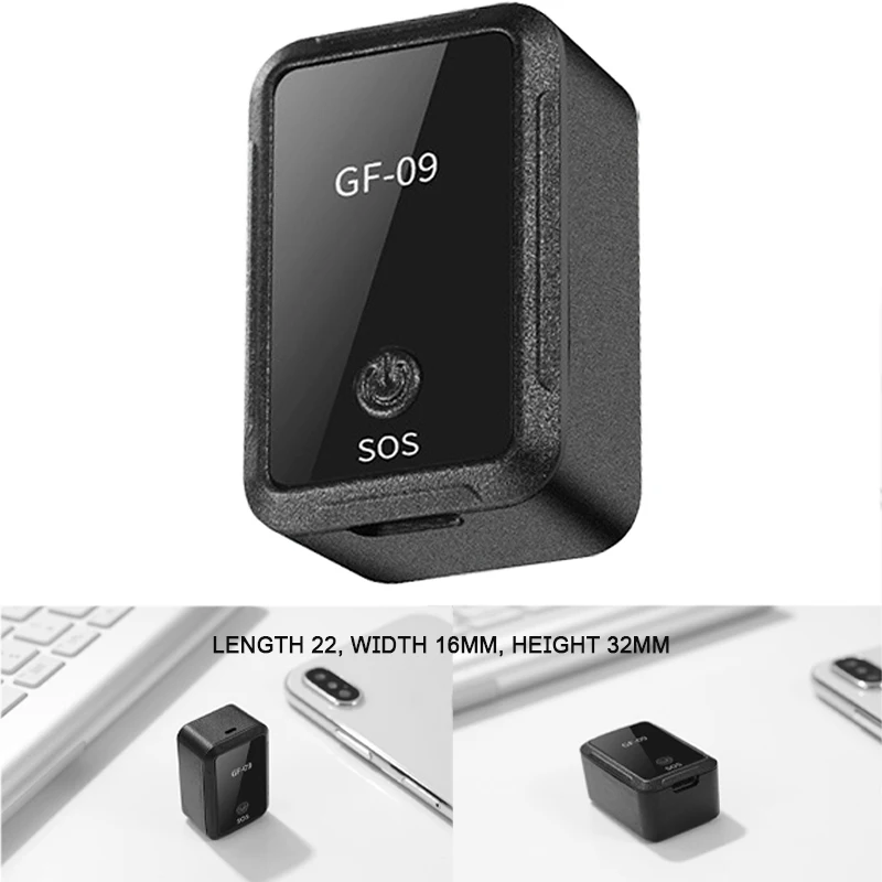 GF-09 GPS-трекер, приложение для предотвращения потери, противоугонное устройство, мини-легкое для переноски, подходит для автомобильных товаров, пожилых людей и детей, локатор