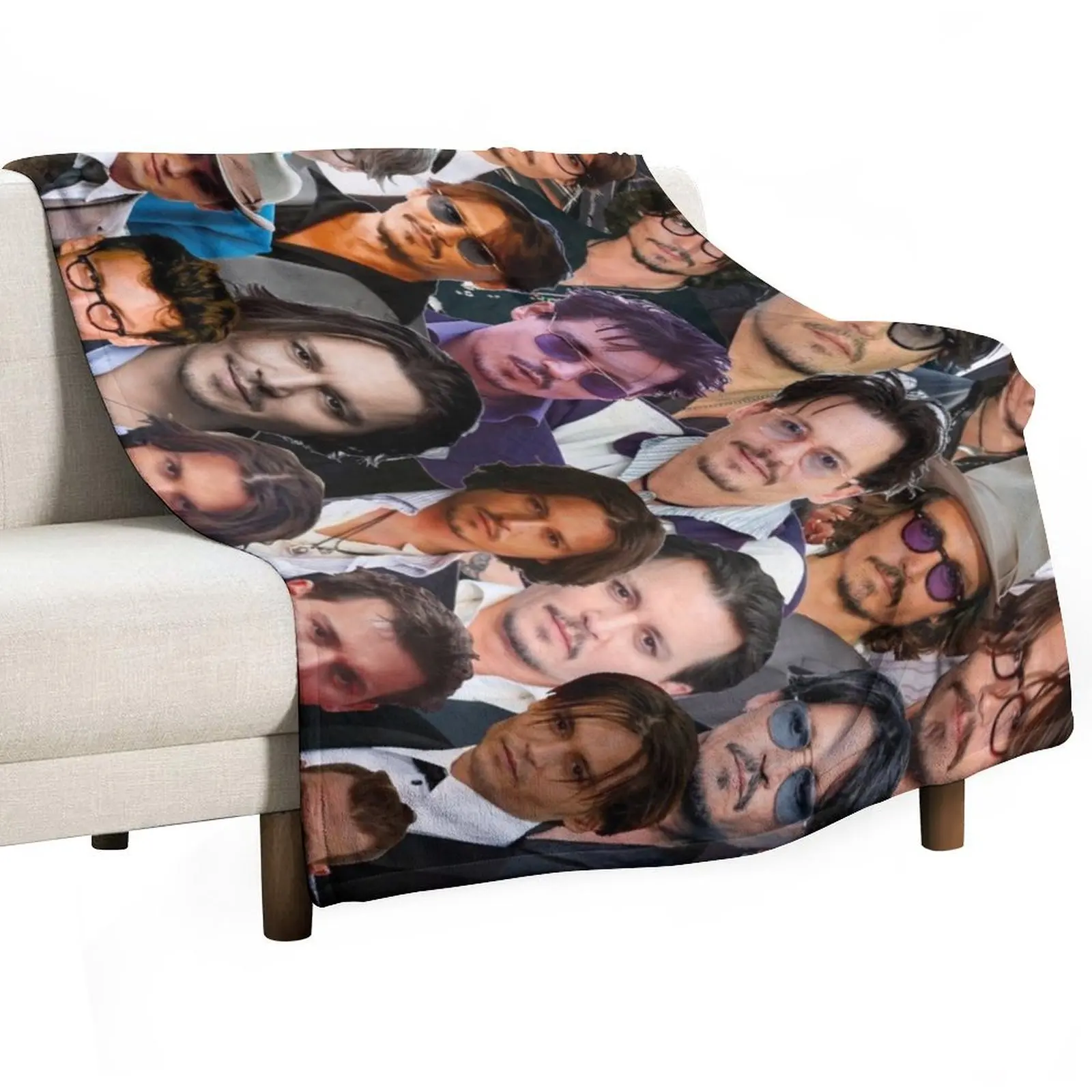 Johnny Depp Photo Collage Throw Blanket For Baby Beach Moving Soft Big Blankets