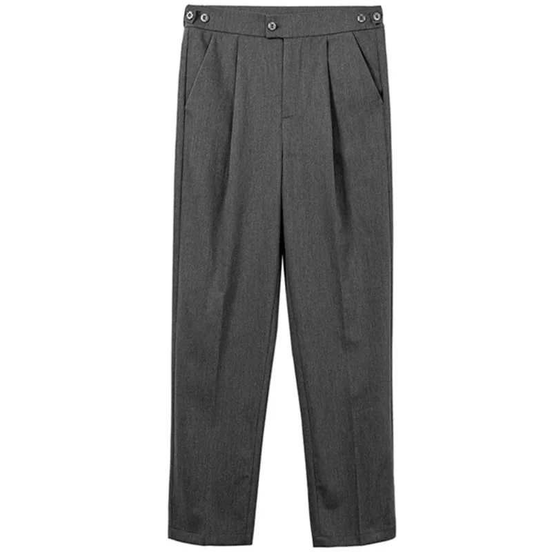 

2024 New Summer Casual Pants for Men's Korean Fashion Tunic Straight Tube Long Loose Drop Suit Pants for Men's Gray Pants