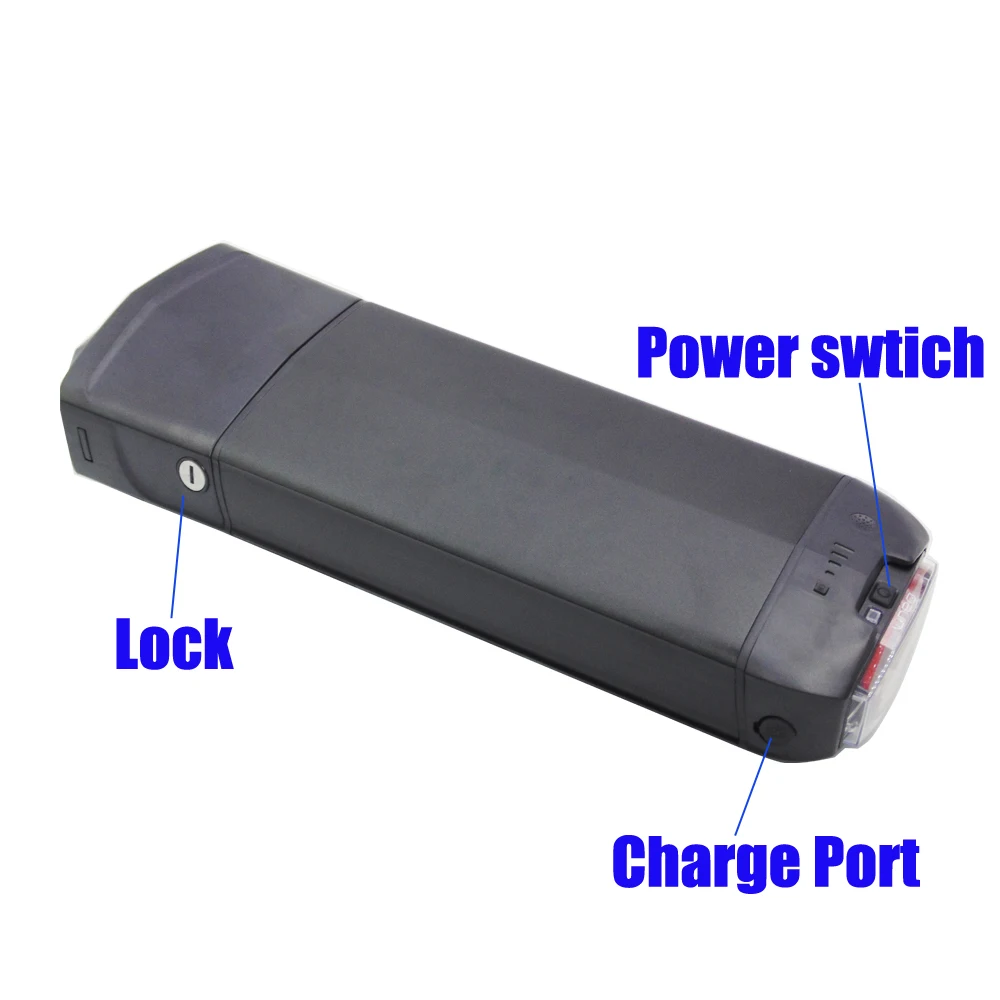 Rear Rack Ebike Battery Pack 24V 36V 48V 10.4Ah 13Ah 20Ah 24Ah 250W 350W 500W Electric Bike Batteries with Charger