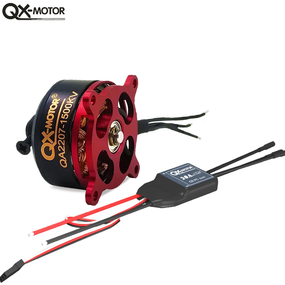 QX-MOTOR QA2207 2208 1500KV Brushless Motor use QX-20A 3S ESC For Remote Control Toy Parts