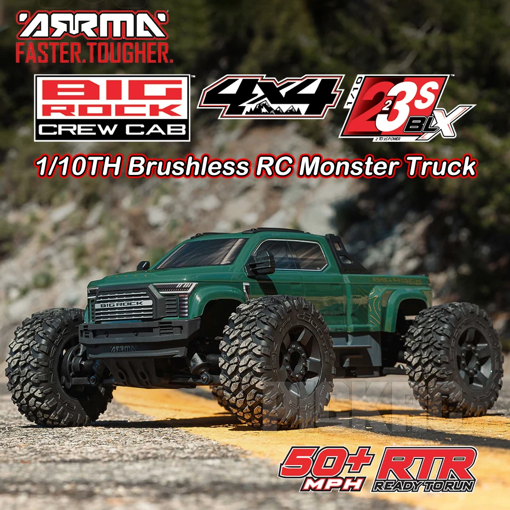 

ARRMA BIG ROCK 223S 4X4 RTR Brushless Monster Truck 1/10 RC Electric Remote Control Model Car Adult Children's Toys ARA4312V4