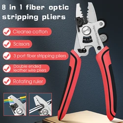 New ZSQ-08 8 in 1 Optical Fiber Stripper Optic Fiber Stripper Scissors Wire Stripping pliers