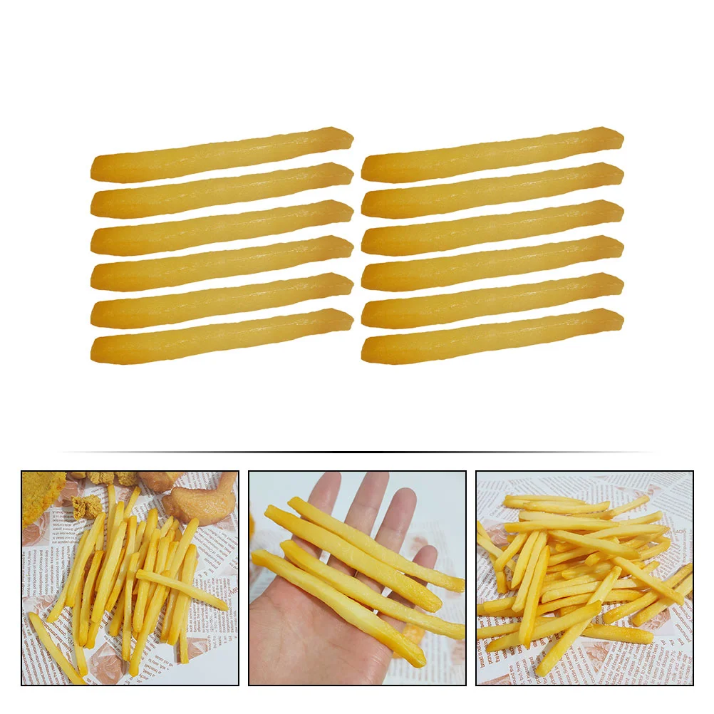 

12 PCS Simulation French Fries Simulated Chips Toy Decor Model Artificial Models Realistic Plaything Food