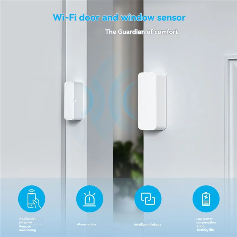 A37T-Tuya Wifi Door Sensor Window Sensor Wireless Connection Door Detector Door Open / Closed Alarm- System
