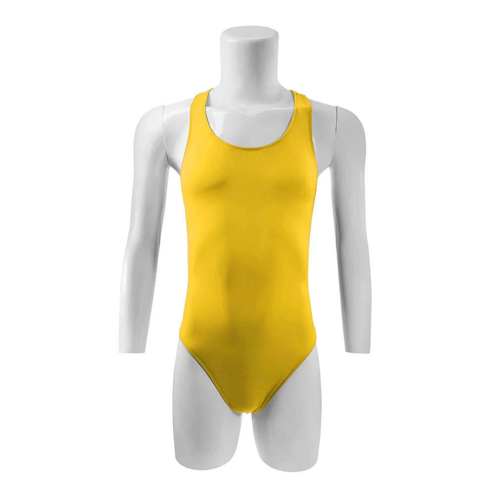 Mens Ice Silk Backless Singlet Jockstrap Bulge Thong Bodysuit Jumpsuit Underwear Sexy See Through Comfortable