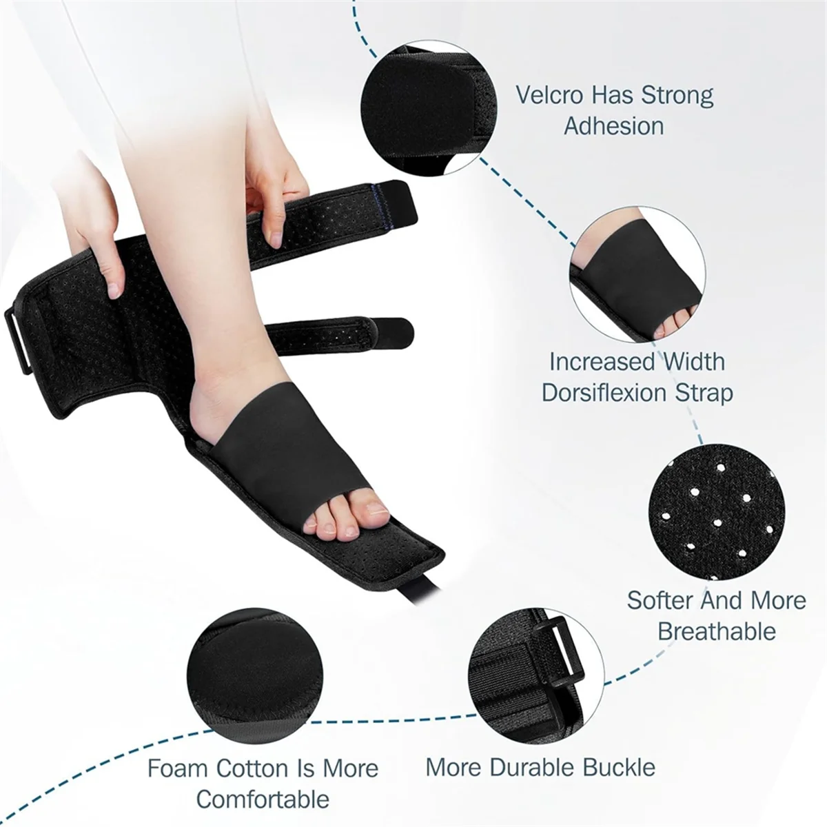 ABTX Plantar Fasciitis Night Splint & Relief Brace with Adjustable Straps - Support for Achilles Tendonitis, Heel Spur Pain