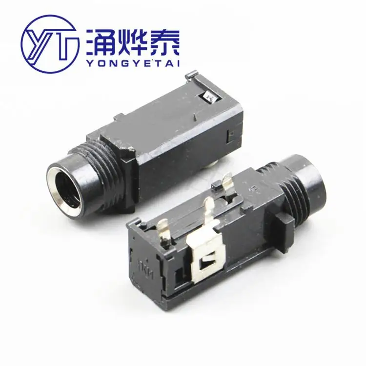 Clearance 302J-PJ-604A 6.35mm Audio Jack Socket, 4-Pin Stereo Headset Connector, Replacement Part for 6030 Microphone, PCB Mount