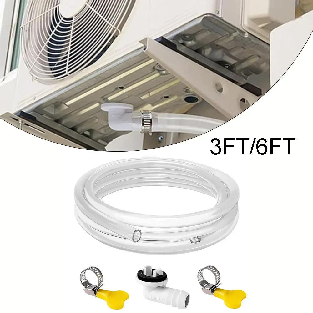 3/6ft Air Conditioner Drain Hose Split Casement Air Conditioner Drain Kit  Drain Pipe Hose Connector Clamps Parts Hardware
