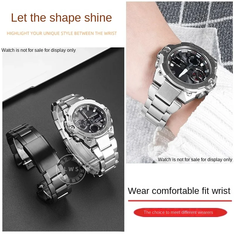 GST B400 سوار ل كاسيو G-Shock G-Steel GST-B400 سلسلة الصلبة الفولاذ المقاوم للصدأ حزام تعديل سلسلة ساعات حزام (استيك) ساعة رجالي