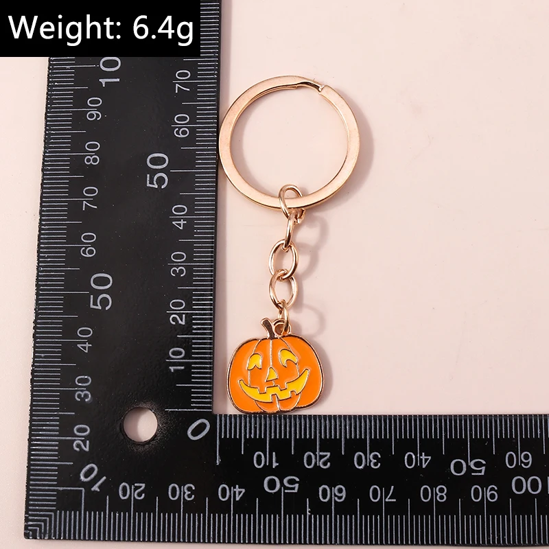 Aihua Goldfarbener modischer Halloween-Schlüsselanhänger, Emaille, gruselige Geister, Spinne, Mumie, Kürbis, Schlüsselanhänger, Schlüsselanhänger für Frauen, Halloween-Nacht – Detail 9