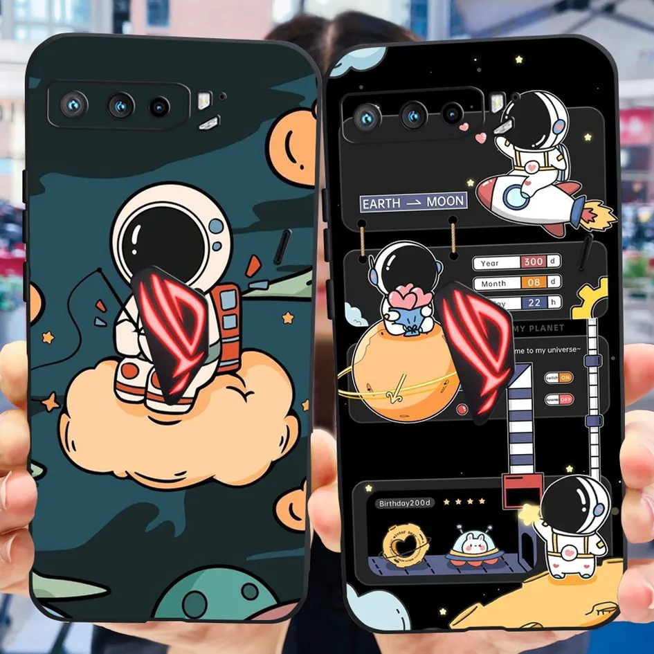 For Asus ROG Phone 3 I003D ZS661KS Case Cute Astronaut Silicone Shockproof Bumper For Asus Rog Phone 5 ZS673KS Rog5 Rog 6 Fundas