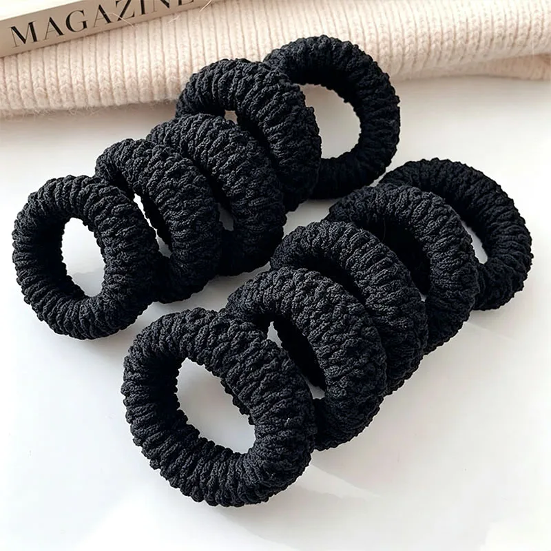 10/20/30pcs/set High Elastic Thick Black Hair Ring For Women Girls Ponytail Holder Hair Tie Hair Band Scrunchie Hair Accessories