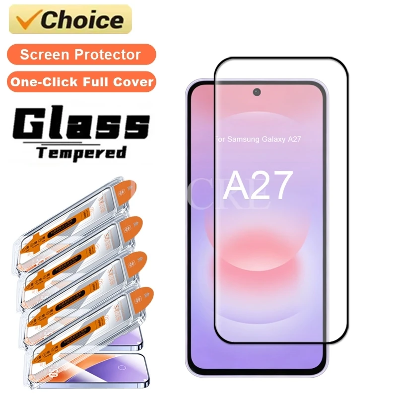 One-Click Dust Free Glass For Samsung Galaxy A27 Glass Oleophobic Screen Protect Film Samsung A27 Tempered Glass Galaxy A27 Film