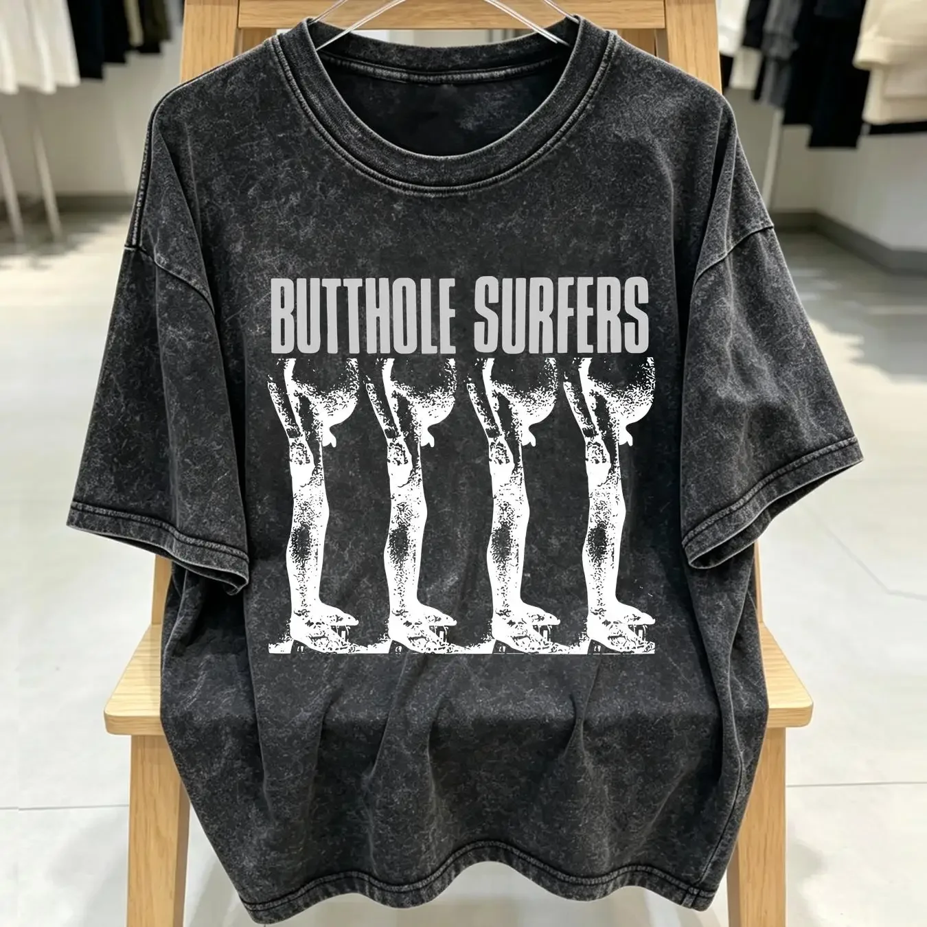 washed T Shirt Butthole Surfers Band Tour Full Size S 5XL long or short sleeves vintage Washed homme Unisex