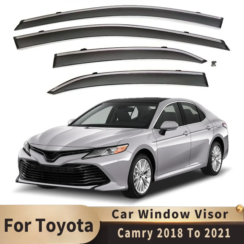 

2018 To 2021 for Toyota Camry Rain Eyebrow Window Visor Sun Smoke Guard Deflector Vent Shade Rain Cap Cover Shelters Body Kits