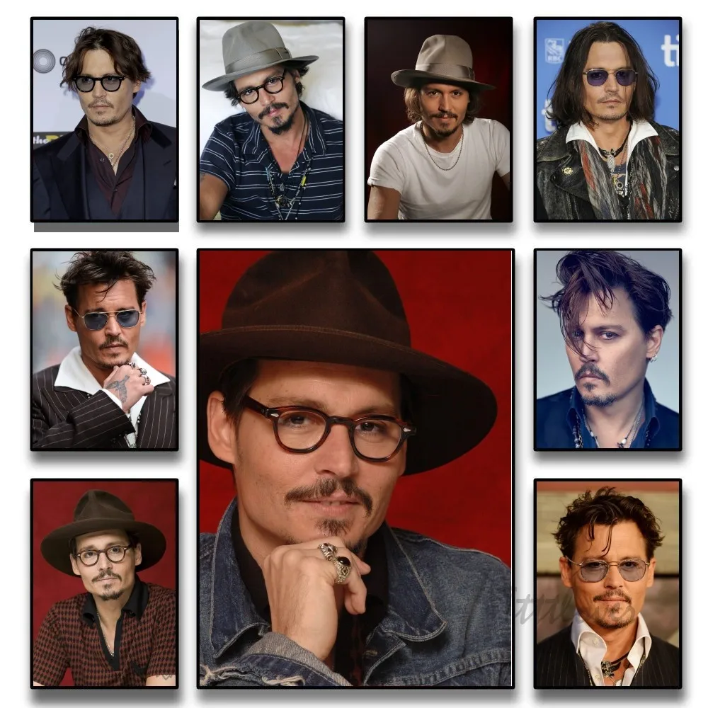 American Star Johnny Depp Poster Stickers Art Wall Murals Decor Game Room Decor Gifts HD Painting