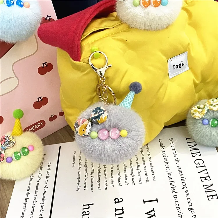 Cartoon New Cute Dumb Ice Cream Keychain Cartoon Plush Doll Bag Charm Doll Charm Accessories Gift To Friends Birthday Gift