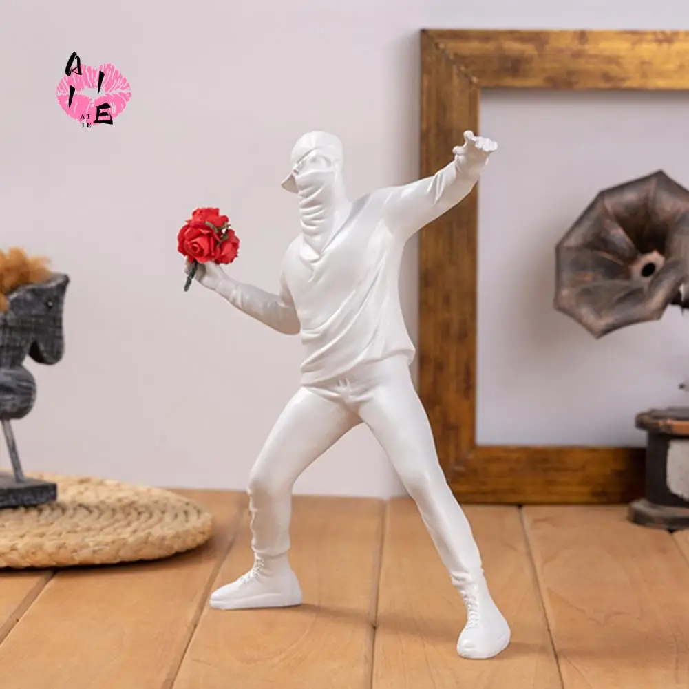 

A11E-Скульптура цветочного метателя, фигурка для украшения дома, украшения для офисного стола и книжной полки, современный декоративный персонаж