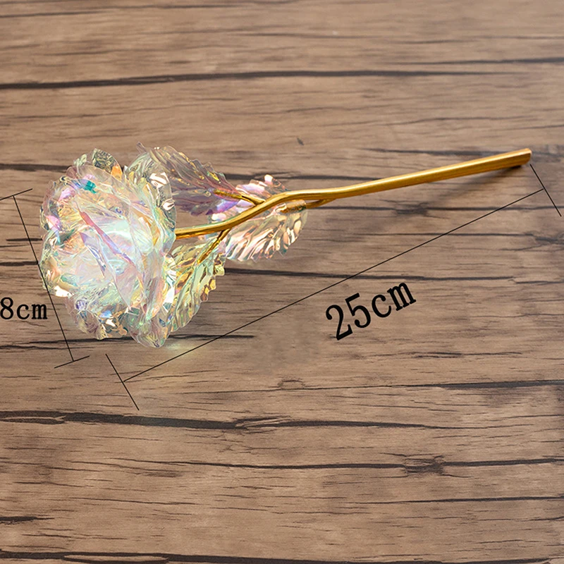 24k Gilded Rose Gold Crystal Artificial Rose Flower The Best Gift for Christmas Wedding Anniversary Mother's Day Valentine's Day