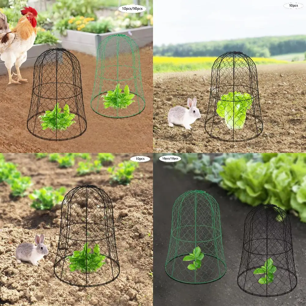 

New 10 Packs 12.99" Diameter x 15.75" Height Garden Chicken Wire Cloche Plant Protector and Cover Strong Assembly Required