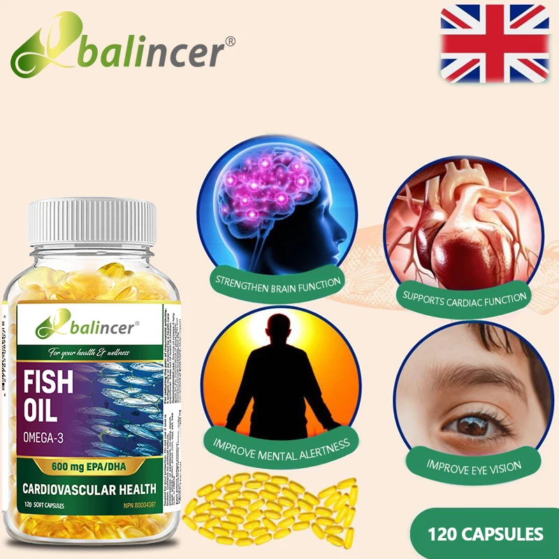 

Triple Strength Omega 3 Fish Oil 1170mg, 400mg EPA 200mg DHA, Wild Caught, Support Heart, Brain & Eye Health, 30/60/120 Caps