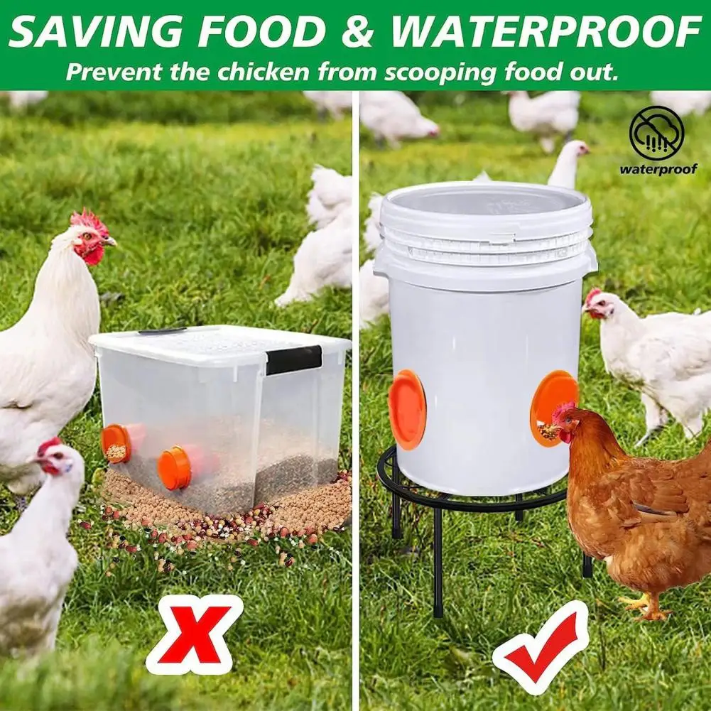 

Chicken Feeder Stand All-in-one Chicken Feeder Support Sturdy Metal Stand for Chicken Feeder Waterer for Poultry for Home