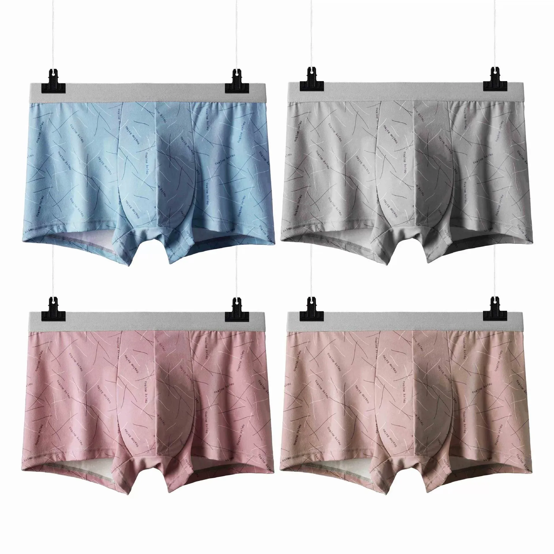 1~3Pcs Brand Men\'s Underwear Graphene Stripped Print Underpants Cotton Men Boxer Shorts Moisture Absorbent Elastic Male Panties