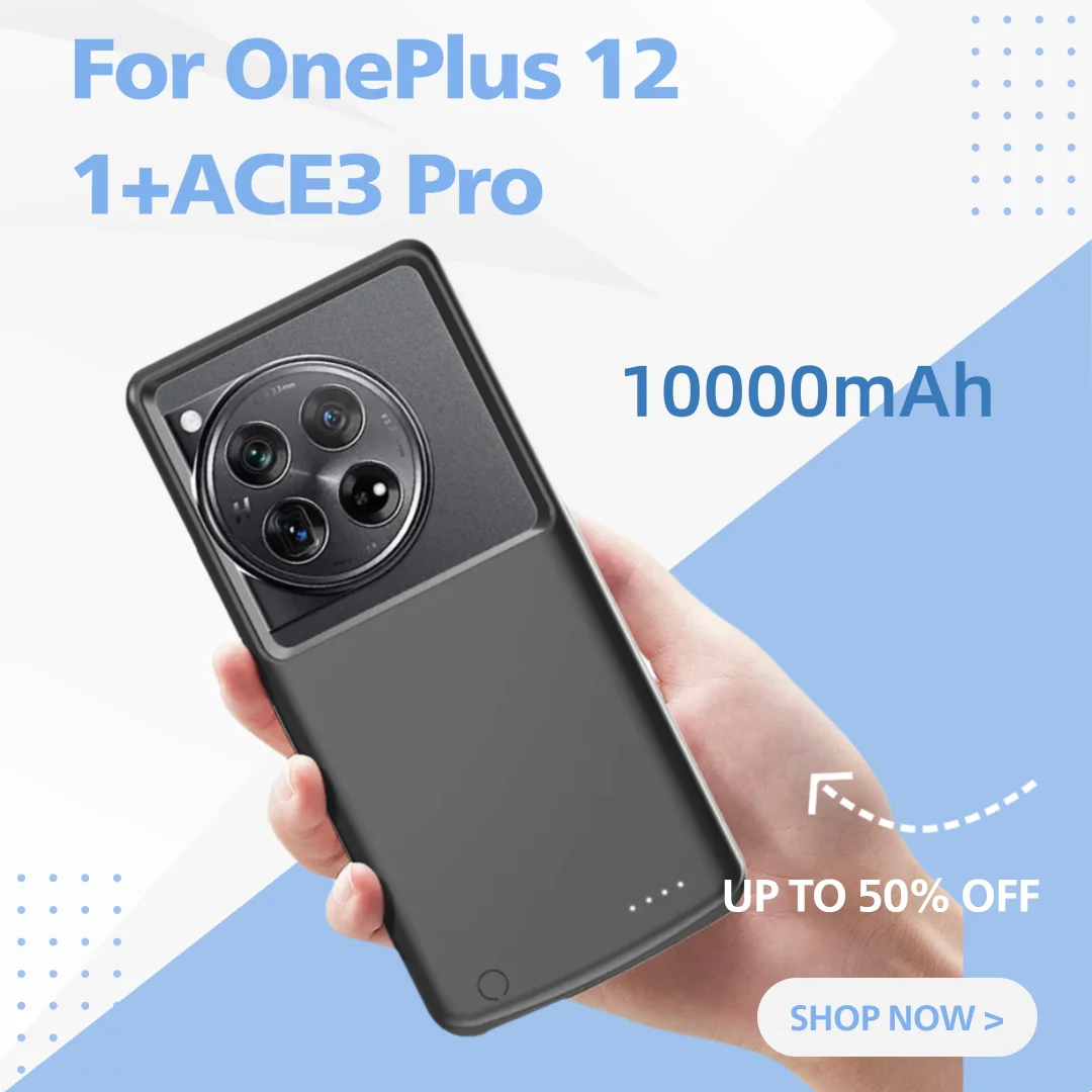 

For OnePlus 12 1+ACE3 Pro Phone Battery Case Large Capacity Power Bank Portable Wireless Power Supply Set