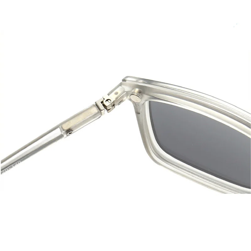 Transparent Square Frame Women Sunglasses 6 In 1 Magnetic Clip Glasses Men Polarized Night Vision Eyeglass