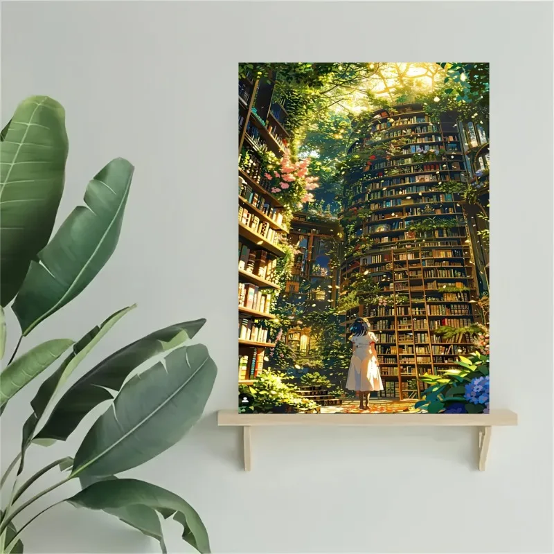 Magic Library Garden 1000/500/300/120 ชิ้นจิ๊กซอว์ปริศนาตกแต่งบ้านสําหรับผู้ใหญ่เกมครอบครัวสนุกปริศนาของเล่นเพื่อการศึกษาของขวัญ