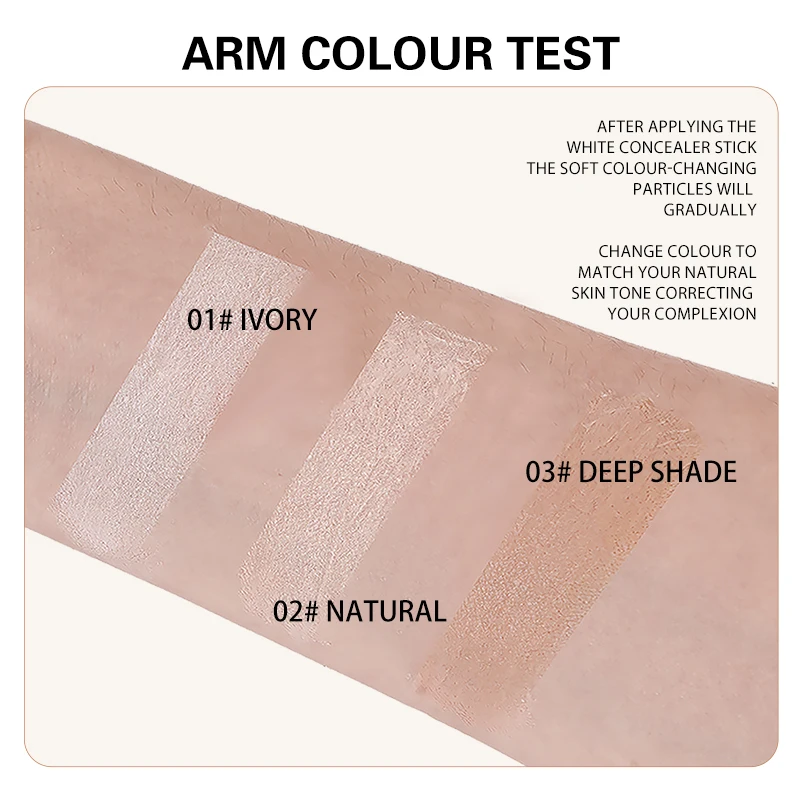 O'CHEAL Temperature Changing Foundation Stick Facial Coverage Blemishes Pores Double-Headed Face Matte Makeup Foundation Cream