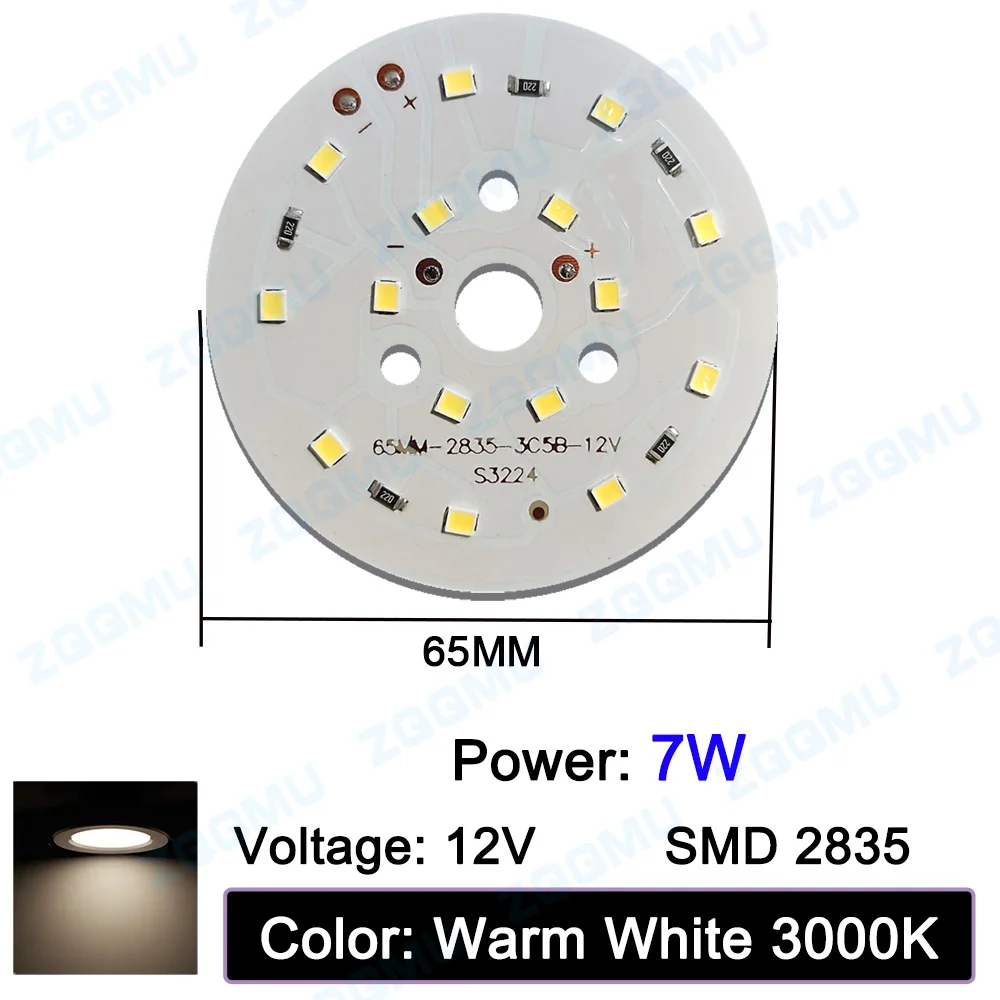 Imagem -05 - Painel de Luz Led de Alto Brilho Branco Quente Smd 2835 5730 Chip para Faça Você Mesmo Downlight Spotlight 1w 3w 5w 7w 12v 24v 10 Pcs