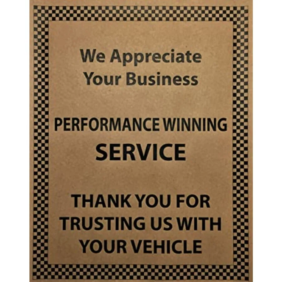 Automotive Heavy-Duty Paper Floor Mats 'We Appreciate Your Business' 500ct Brown Durable and Eco-Friendly with Appreciation Mes