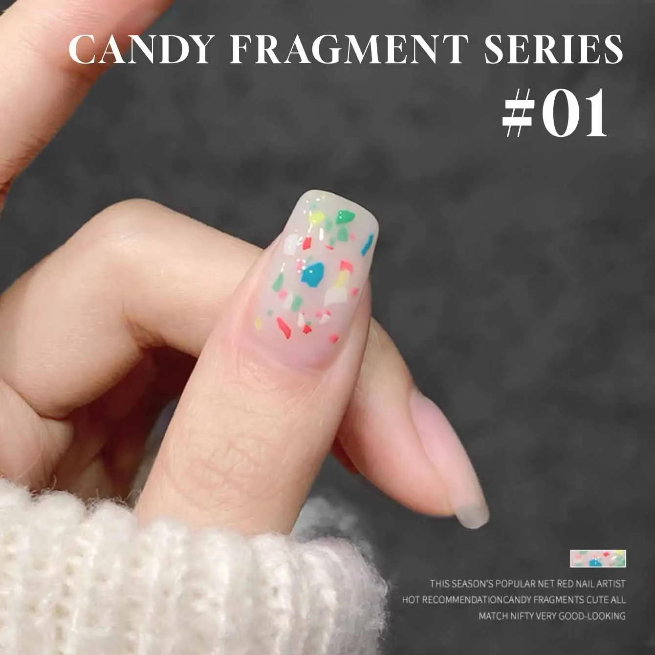 MIANEL 10ML Summer Nails Japanese Candy Fragments Glitter Gel Nail Polish White Nails Pink Nails UV Light Nails Nail Supplies