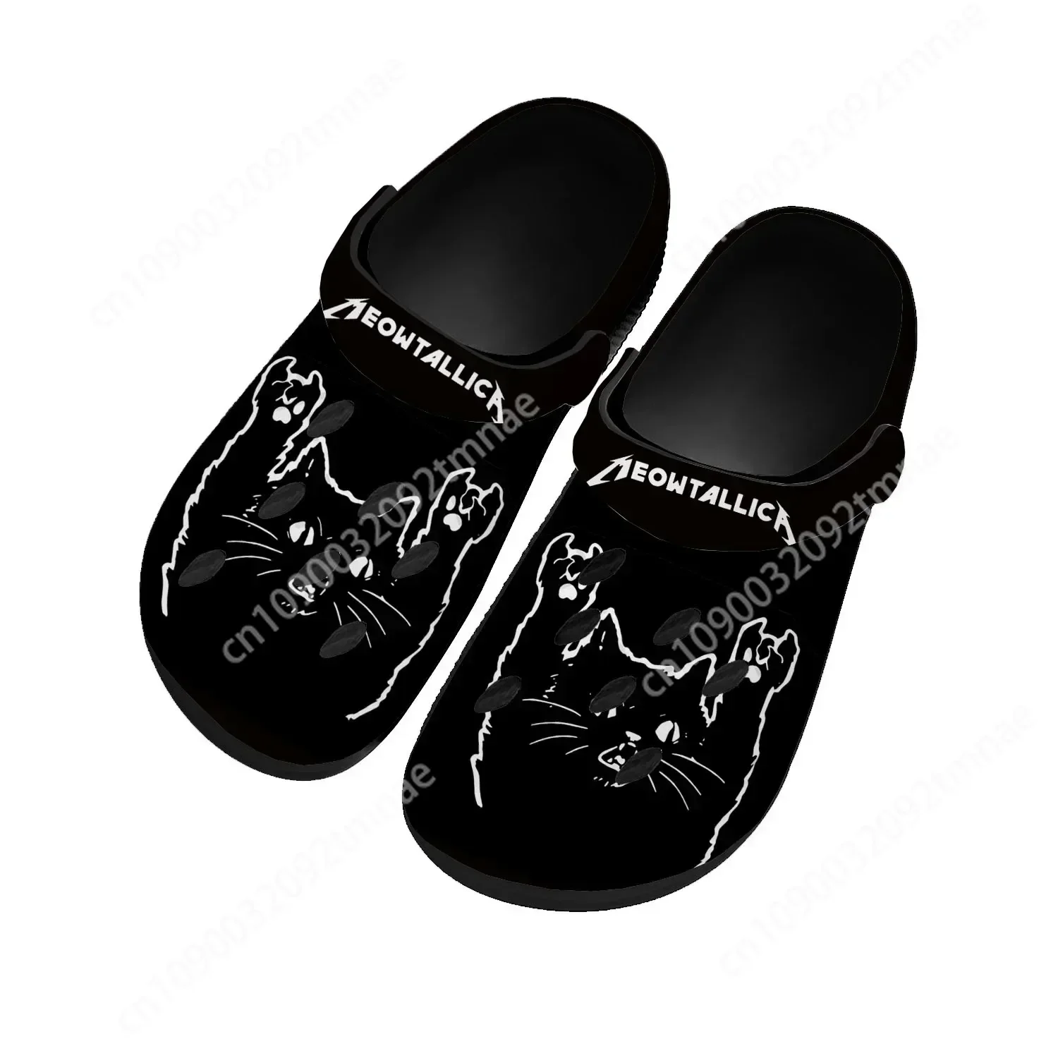 

Cat Meowtallica Rock Band Home Clogs Custom Water Shoes Mens Womens Teenager Shoes Garden Clog Breathable Beach Hole Slippers