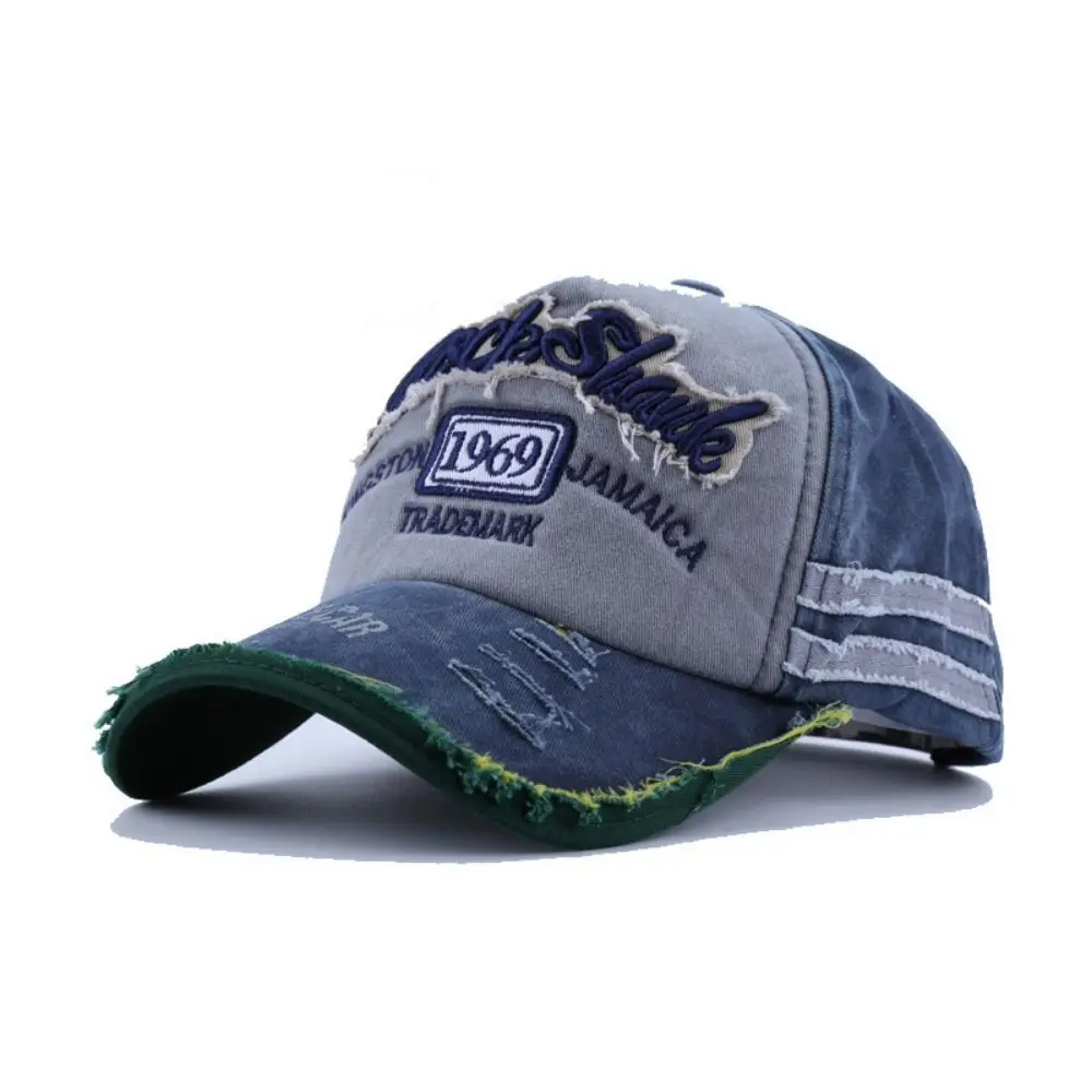 

Fashion Washed Denim Letters Baseball Cap 1969 Letter Patchwork Snapback Hat Casual Dad Cap Hip Hop Hats Unisex