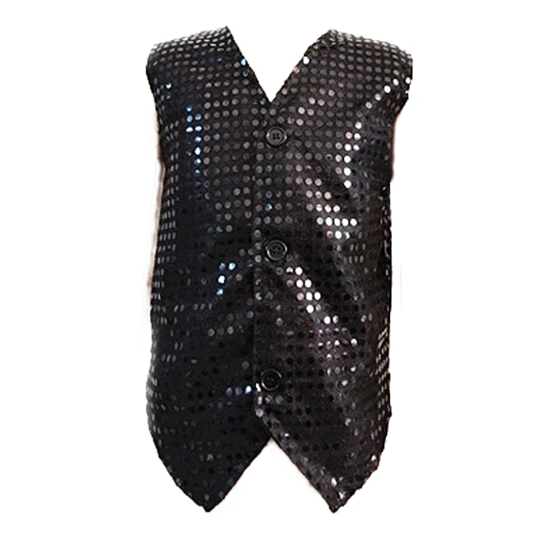 Sequin Sleeveless Vest Costumes Jazz Dance Wear Shining Waistcoat Stage Glitter Dancing for Adult Boys Girls Performance Clothes