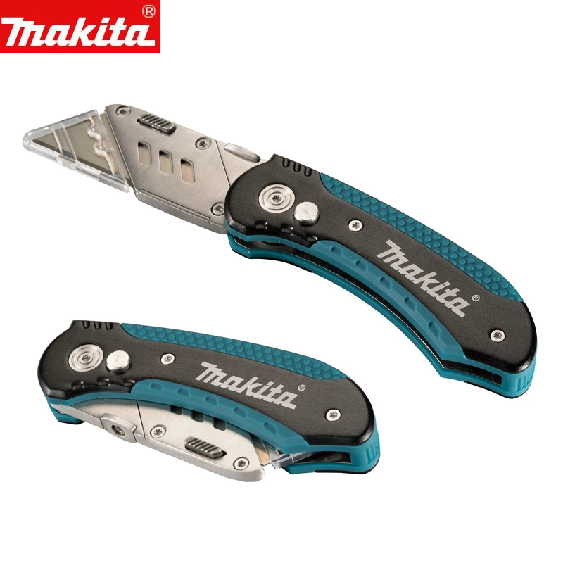 Makita E-11520 Folding Utility Knife Wallpaper Paper Cutter Industrial Electrician Heavy-Duty Metal Thickened Trapezoid Knife