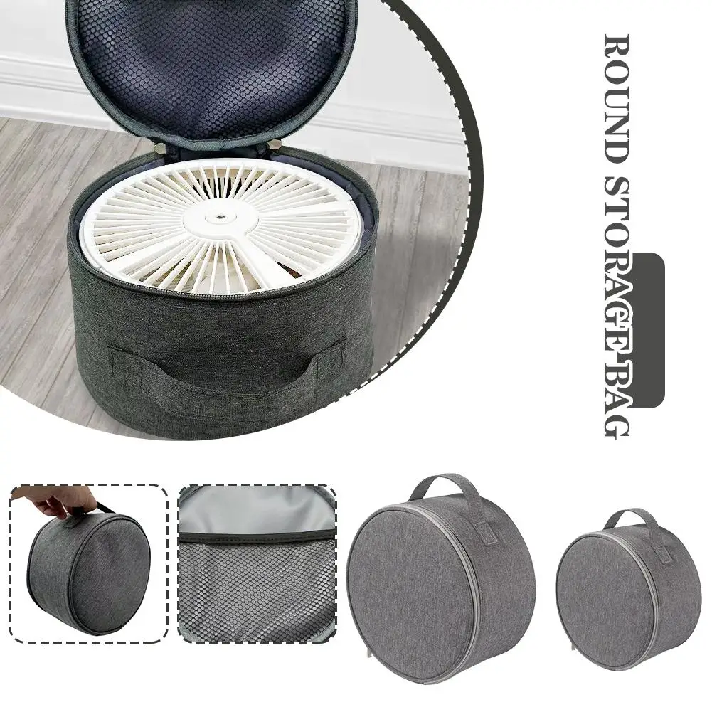 Fan Round Storage Bag Wear-resistant Portable Travel Storage Bag Bag Mini Handheld Fan Storage Cosmetic Folding J4H9