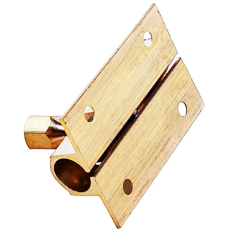 1.5-Inch Long Brass Door Latch Sliding Lock Barrel Bolt Gold