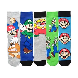 New Mario Socks Cartoon Anime Kawaii Super Mario Bros Cotton Socks Mid-calf Men and Women's Warm Sock Gifts Average Size