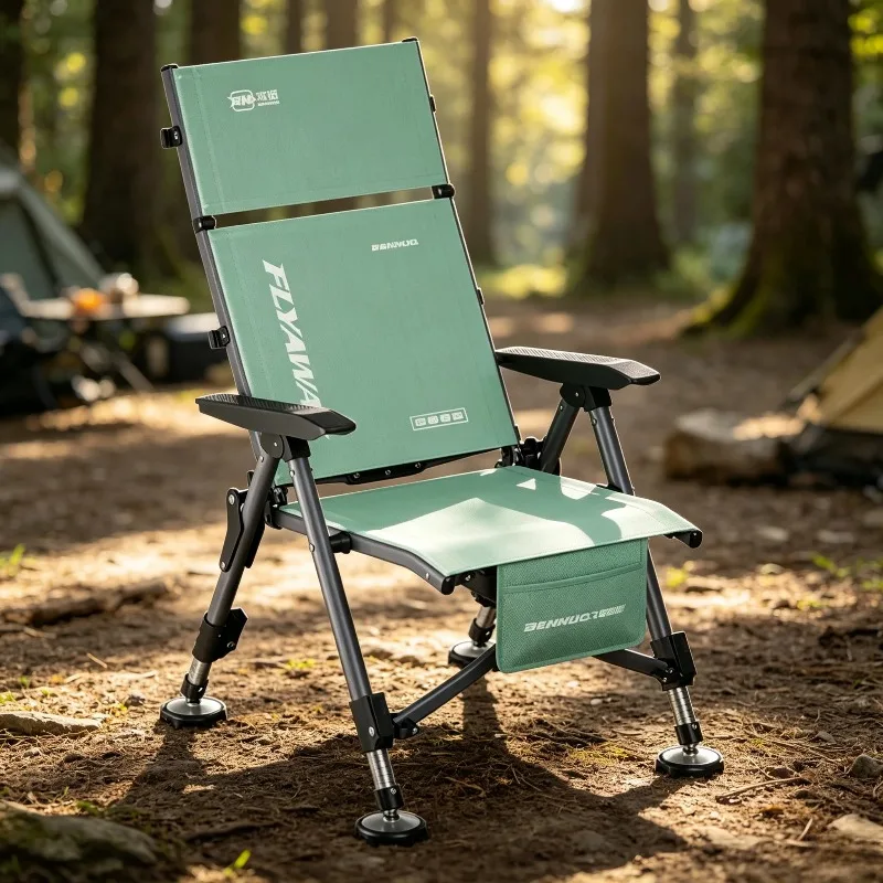 Compact Fold Fishing Chair,Fully Collapsible Reclining Seat with Adjustable Backrest for Sitto-Lie Modes,Breathable Mesh Surface
